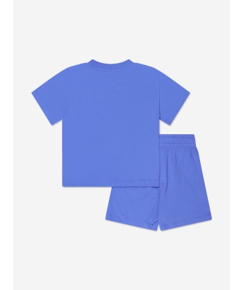 Moschino Boys Milano Logo T-Shirt And Shorts Set in Blue en linge