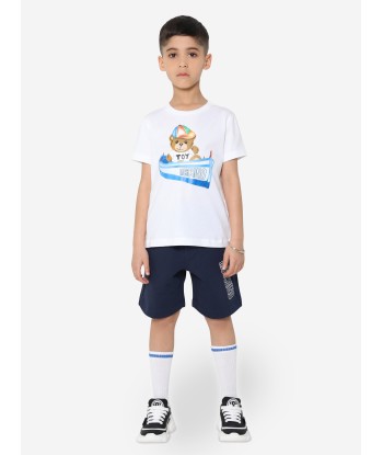 Moschino Boys T-Shirt And Shorts Set in White français