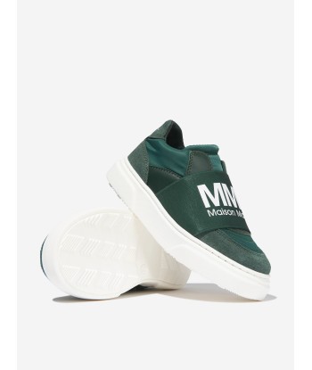 MM6 Maison Margiela Kids Suede Logo Trainers brillant des détails fins