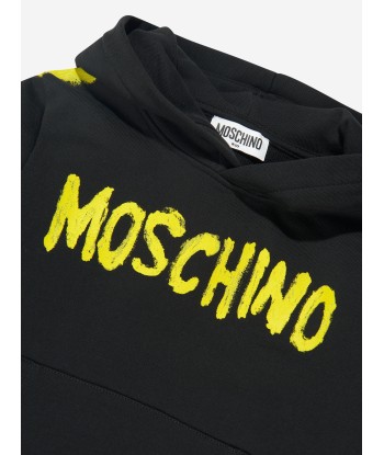 Moschino Boys Logo Print Hoodie in Black la chaussure