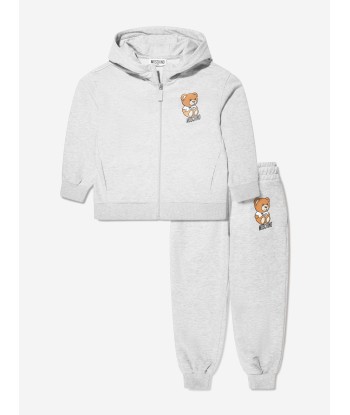 Moschino Kids Teddy Logo Tracksuit in Grey En savoir plus