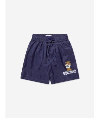 Moschino Boys Teddy Logo Swim Shorts in Navy Comparez plus de prix