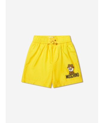 Moschino Boys Teddy Logo Swim Shorts in Yellow Par le système avancé 