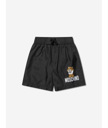 Moschino Boys Teddy Logo Swim Shorts in Black la colonne vertébrale