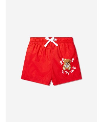 Moschino Boys Teddy Logo Swim Shorts in Red du meilleur 