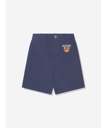 Moschino Boys Teddy Logo Shorts in Navy l'achat 