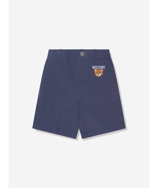 Moschino Boys Teddy Logo Shorts in Navy l'achat 