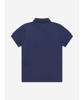 Moschino Boys Milano Logo Polo Shirt in Navy shop