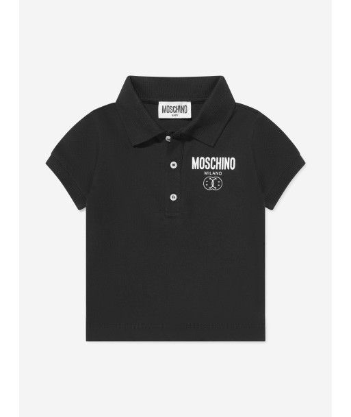 Moschino Baby Boys Milano Logo Polo Shirt in Black Venez découvrir notre 