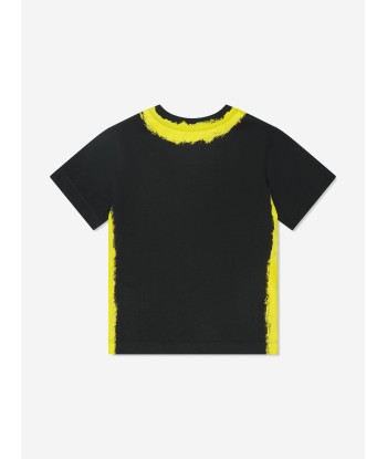 Moschino Boys Painted Logo Maxi T-Shirt in Black en ligne des produits 