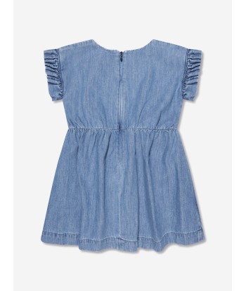 Moschino Baby Girls Denim Bear Dress in Blue en ligne