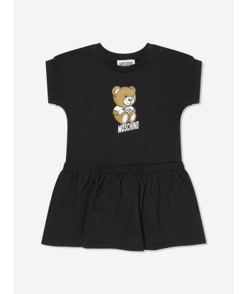 Moschino Baby Girls Teddy Bear Logo Dress in White le des métaux précieux