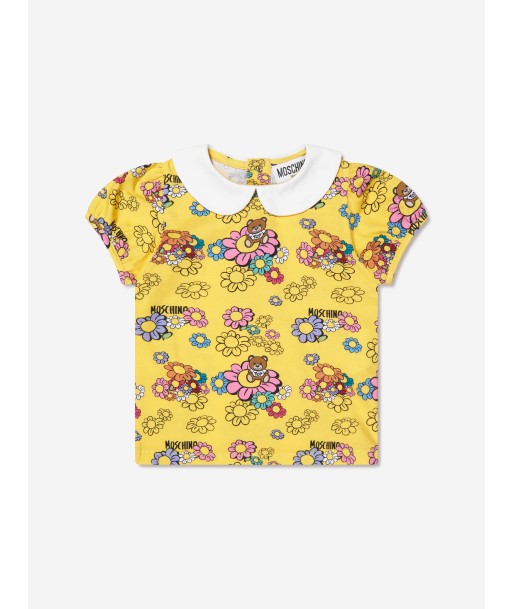 Moschino Baby Girls Teddy Flower T-Shirt in Yellow Dans la société mordern