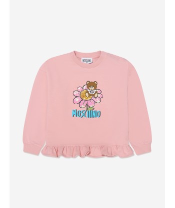 Moschino Baby Girls Teddy Flower Sweatshirt in Pink la colonne vertébrale