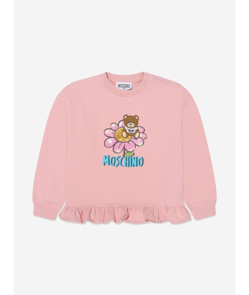 Moschino Baby Girls Teddy Flower Sweatshirt in Pink la colonne vertébrale