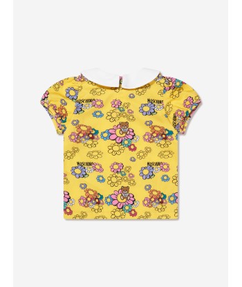 Moschino Baby Girls Teddy Flower T-Shirt in Yellow Dans la société mordern