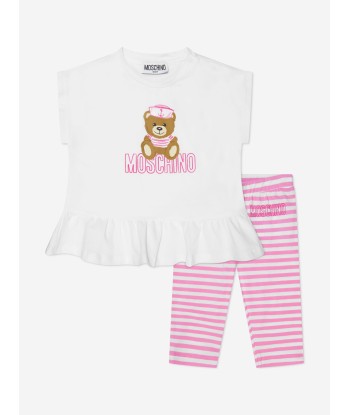 Moschino Baby Girls T-Shirt And Leggings Set in White des créatures d'habitude