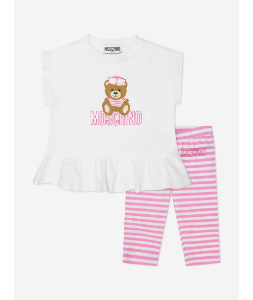 Moschino Baby Girls T-Shirt And Leggings Set in White des créatures d'habitude