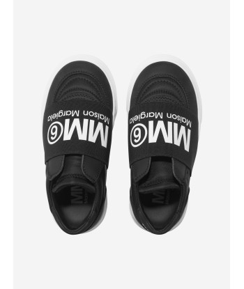 MM6 Maison Margiela Kids Leather Logo Trainers de l' environnement