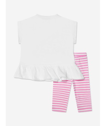 Moschino Baby Girls T-Shirt And Leggings Set in White des créatures d'habitude