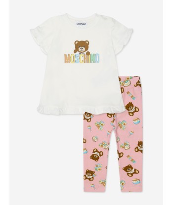 Moschino Baby Girls T-Shirt And Leggings Set in White en ligne des produits 