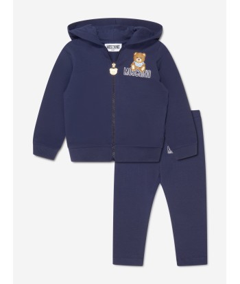 Moschino Baby Girls Zip Up Hoodie And Leggings Set in Navy la chaussure