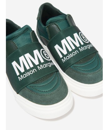 MM6 Maison Margiela Kids Suede Logo Trainers brillant des détails fins