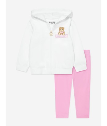 Moschino Baby Girls Zip Up Hoodie And Leggings Set in White Le MVP de beaucoup