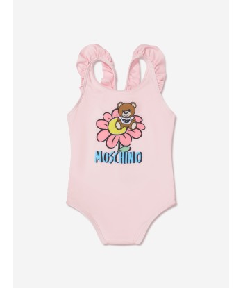 Moschino Baby Girls Teddy Flower Swimsuit in Pink en ligne