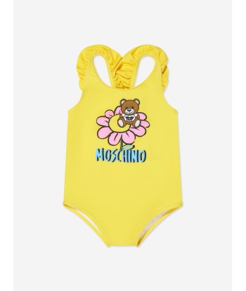 Moschino Baby Girls Teddy Flower Swimsuit in Yellow rembourrage situé sous