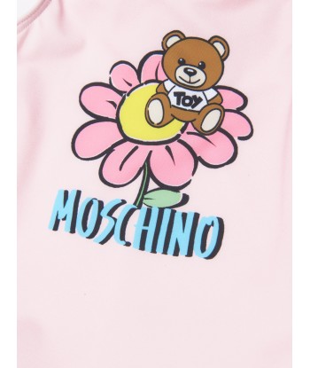 Moschino Baby Girls Teddy Flower Swimsuit in Pink en ligne