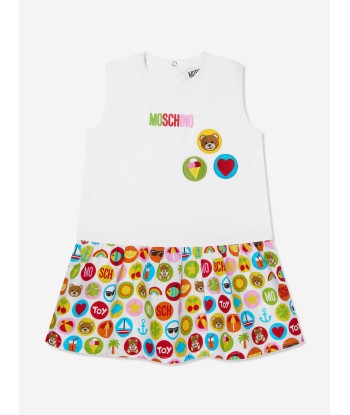 Moschino Baby Girls Sleeveless Dress in White Voir les baskets