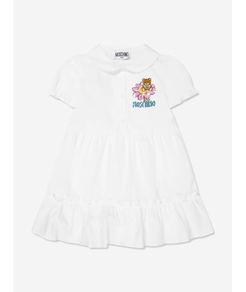 Moschino Baby Girls Teddy Flower Dress in White le concept de la Pate a emporter 