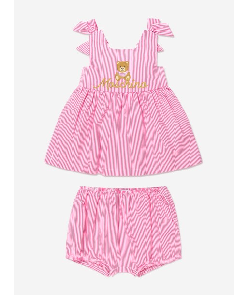 Moschino Baby Girls Dress And Knickers Gift Set in Pink Profitez des Offres !