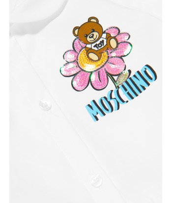 Moschino Baby Girls Teddy Flower Dress in White le concept de la Pate a emporter 