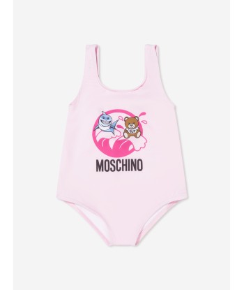 Moschino Baby Girls Shark And Teddy Swimsuit in Pink s'inspire de l'anatomie humaine