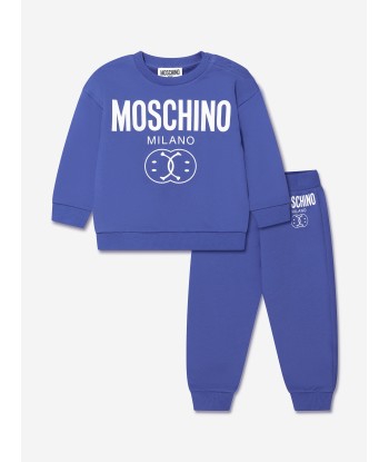 Moschino Baby Boys Milano Logo Tracksuit in Blue les muscles