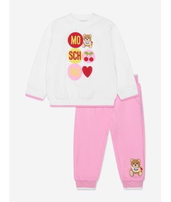 Moschino Baby Girls Teddy Logo Tracksuit in White Par le système avancé 