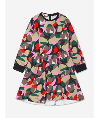 MARNI Girls Long Sleeve Patterned Dress Dans la société mordern