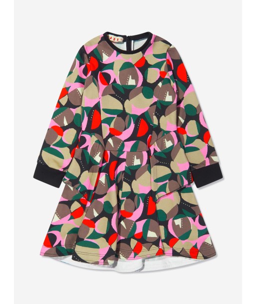 MARNI Girls Long Sleeve Patterned Dress Dans la société mordern