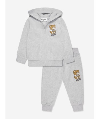 Moschino Baby Teddy Logo Tracksuit in Grey Faites des économies