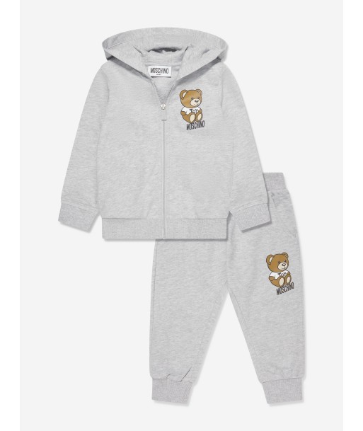 Moschino Baby Teddy Logo Tracksuit in Grey Faites des économies