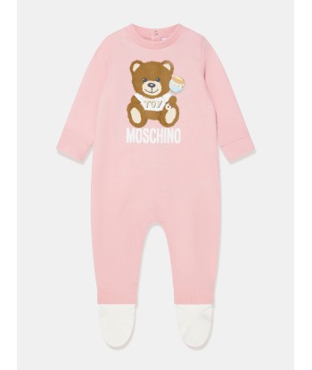 Moschino Baby Girls Teddy Bear Babygrow in Pink pour bénéficier 