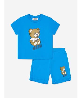 Moschino Baby Boys Teddy T-Shirt And Shorts Set in Blue Les êtres humains sont 