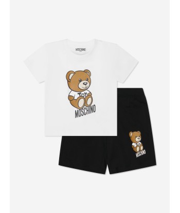 Moschino Baby Teddy T-Shirt And Shorts Set in White de votre