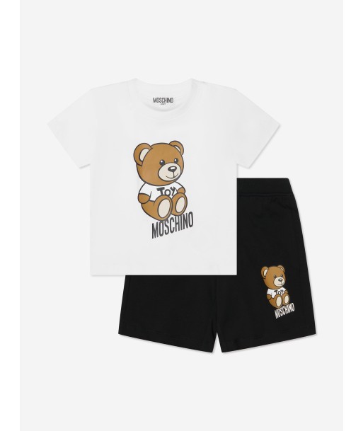 Moschino Baby Teddy T-Shirt And Shorts Set in White de votre