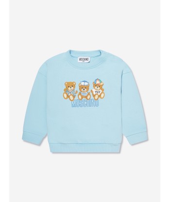 Moschino Baby Boys Teddy Logo Sweatshirt in Blue sélection de produits