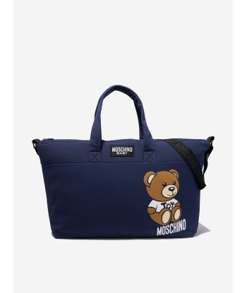 Moschino Baby Teddy Logo Changing Bag in Navy Venez découvrir notre 