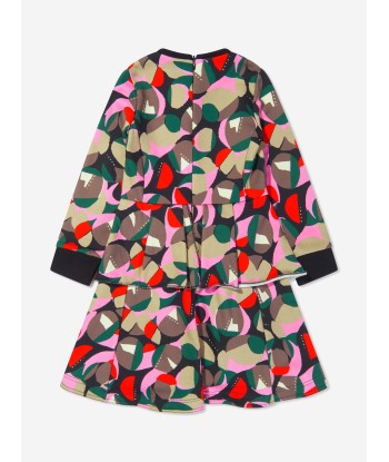 MARNI Girls Long Sleeve Patterned Dress Dans la société mordern