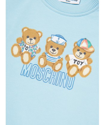 Moschino Baby Boys Teddy Logo Sweatshirt in Blue sélection de produits